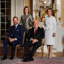 The King and Queen with their son and daughter, Crown Prince Haakon and Princess Märtha Louise.  These photographs were taken on the occasion of their 80th anniversary.  Photo: Lise Åserud, NTB scanpix